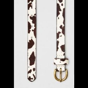Cow print leather belt NEW